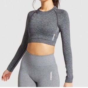 Gymshark Adapt Marl Seamless Crop Top Long Sleeve